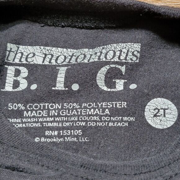 The Notorious BIG SS Black Unisex Kids Tee "Brooklyn's Finest '94" - Size 2T - Picture 4 of 4